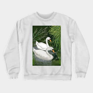 Swans on lake Crewneck Sweatshirt